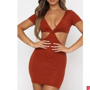 White Fox Boutique Rust Mini Dress